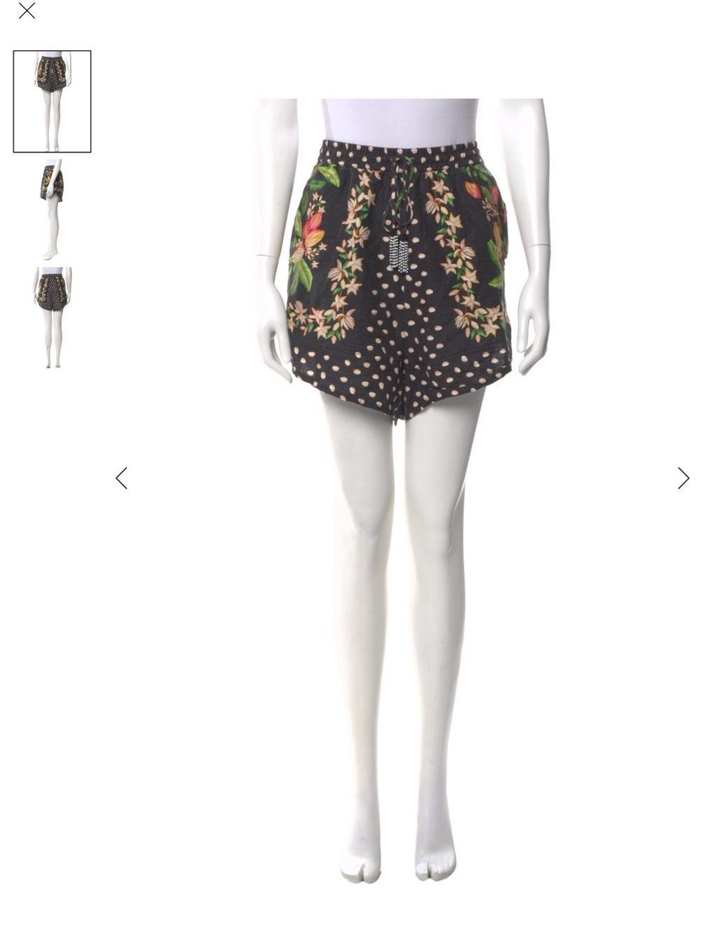 BEACHCORE FARM RIO Floral Polka Dot Drawstring Women’s Shorts - Black - Picture 4 of 4